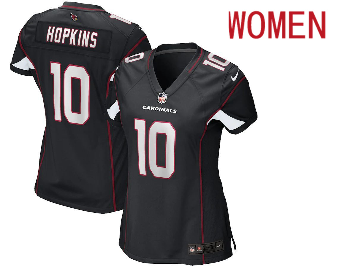 Women Arizona Cardinals #10 DeAndre Hopkins Nike Black Game NFL Jersey->women nfl jersey->Women Jersey